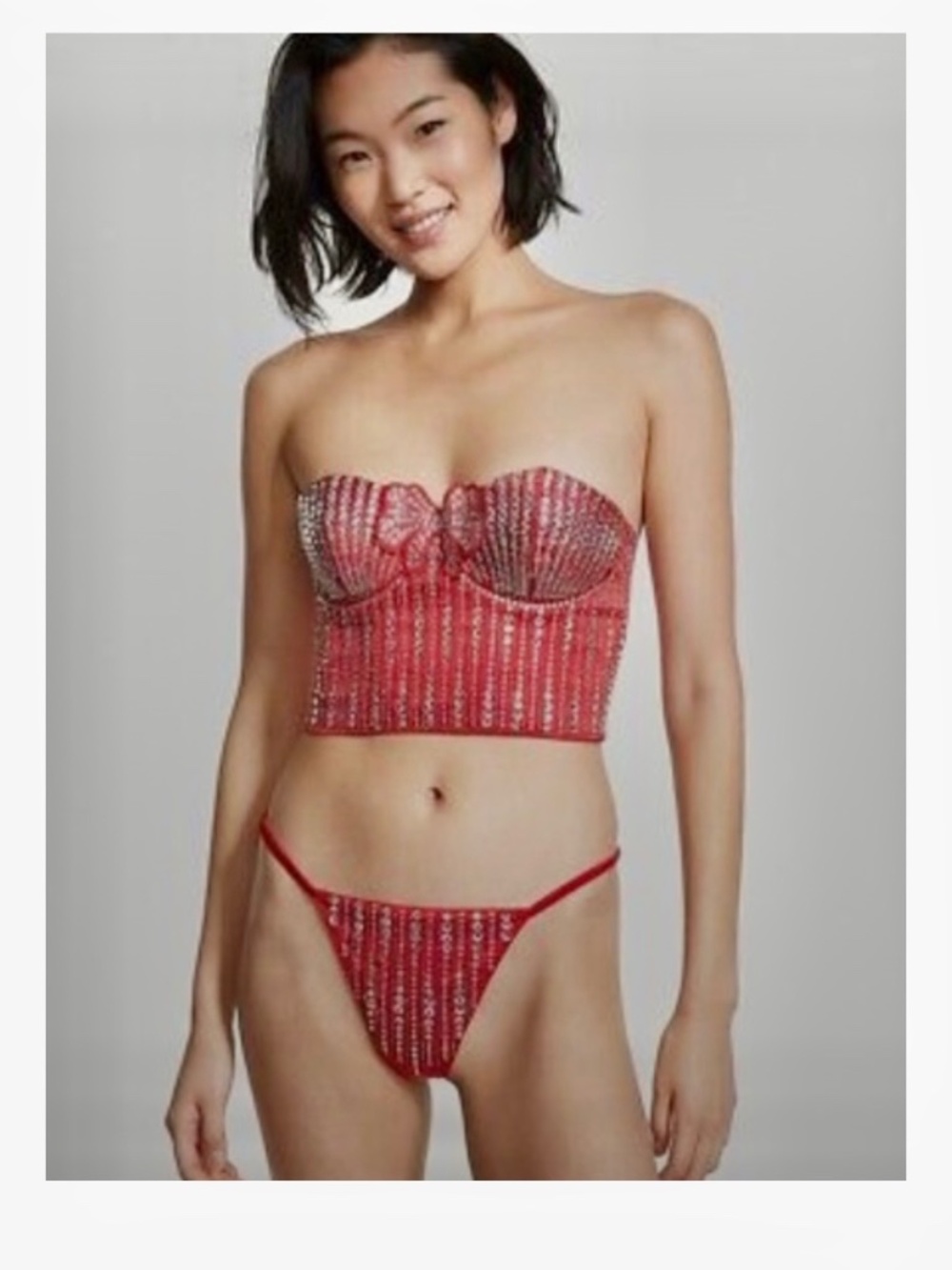 Victorias Secret Dazzling Crystal Multi-Way Bustier& Thong -SET/ NWT-L